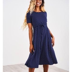 ISO Old Style Navy Dot Midi Drawstring - Small or XS